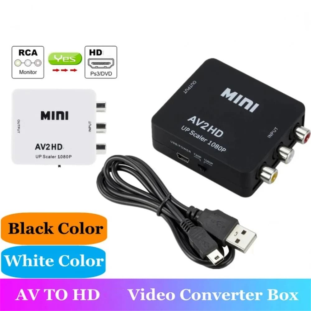 Convertitore Mini HD a AV 1080P, Adattatore HDMI a RCA AV/CVBS Video Composito Audio, Supporta NTSC PAL per HDTV TV Monitor Proiettore