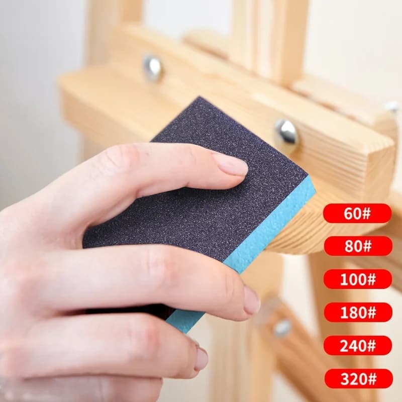 6 spugne abrasive, blocchi abrasivi lavabili e riutilizzabili a doppia faccia, carta vetrata a umido e a secco da 60-320 grana, per legno, metallo, mobili, vernice e cartongesso