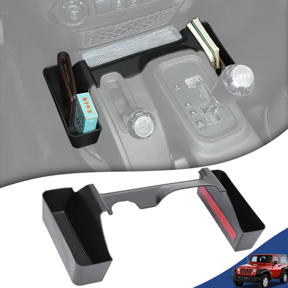 Auto Gear Shift Side Storage Box Riordino Tray Organizer Container for Jeep Wrangler JK 2011-2017 Interior Accessories