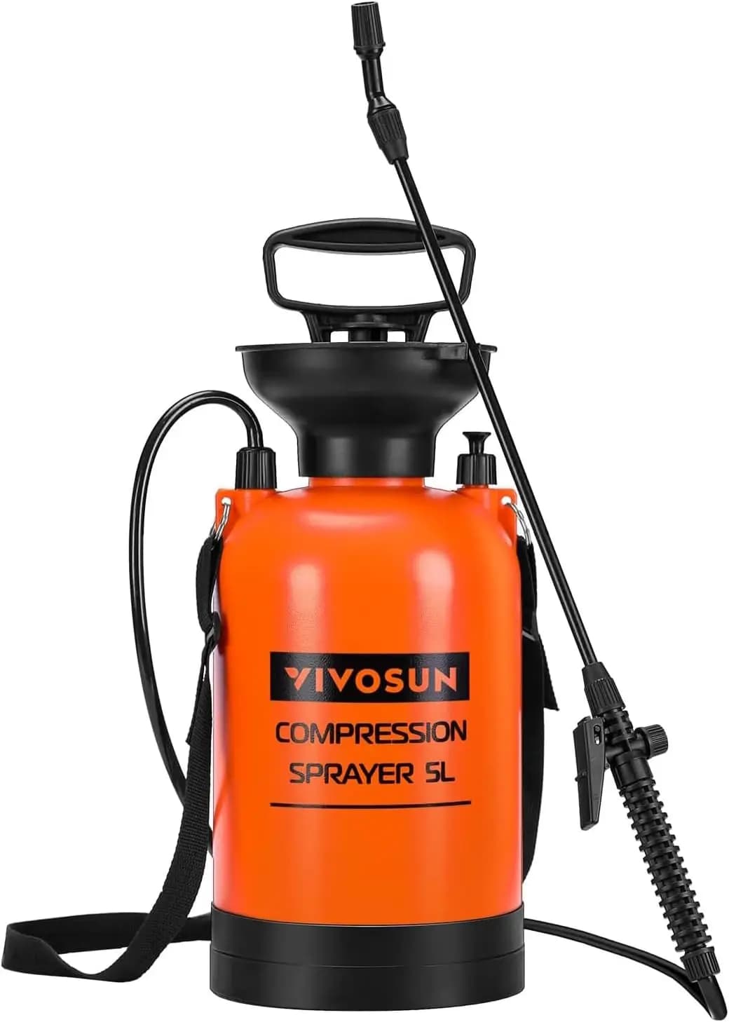 Spruzzatore a Pressione, Bottiglia Spray per Giardino e Prato con Cinghia Regolabile, per
