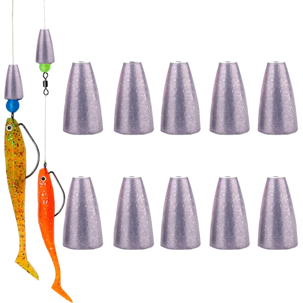 Pesi da Pesca a Forma di Proiettile 3.5g 5g 7g 10g 14g 20g, Accessori per Pesca alla Carpa e in Mare, Texas Rigs