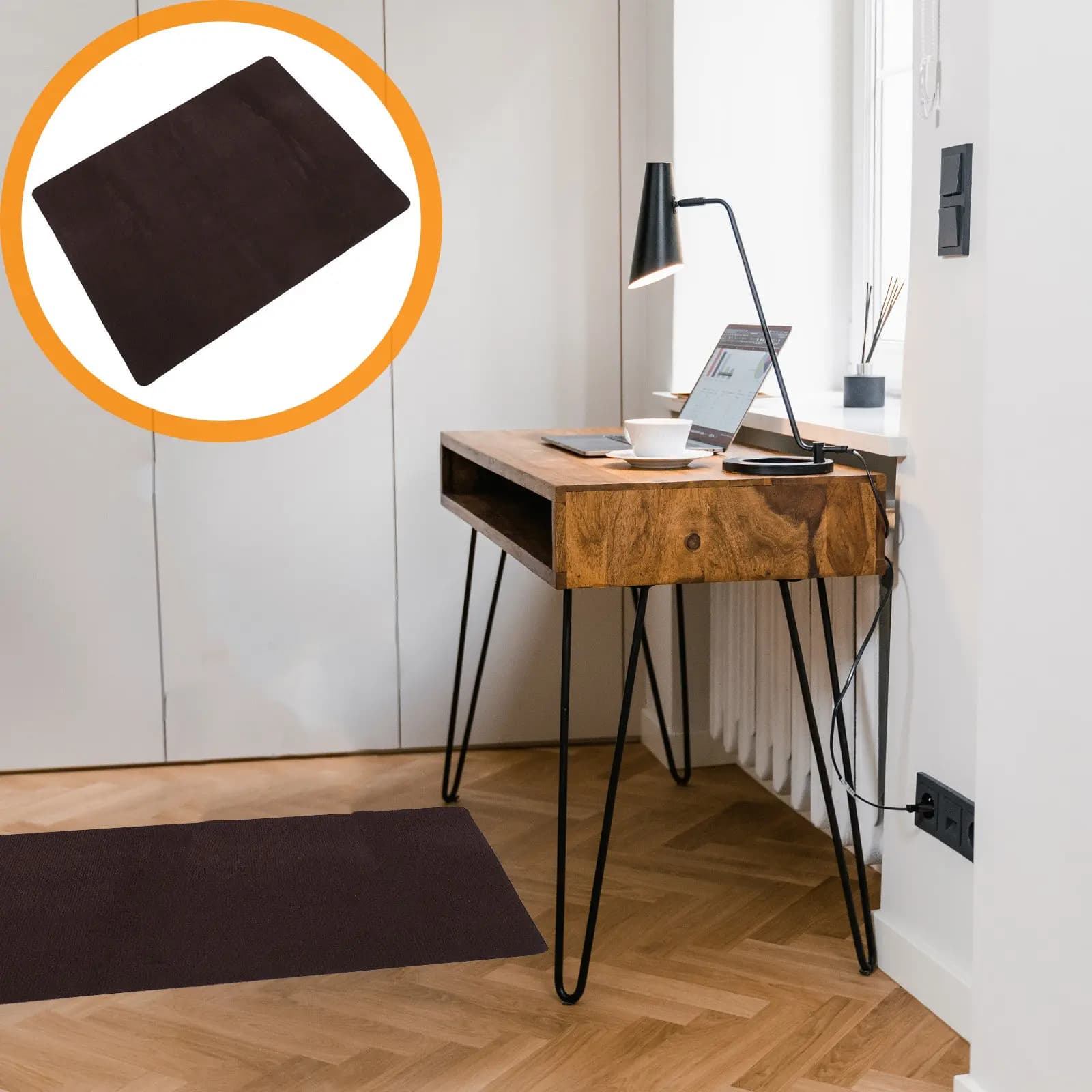 Office Chair Mat Non-Slip Floor Protector Mat Thick Soft Cushioning for Gaming Desk Computer Chair Hardwood Floors Entrance