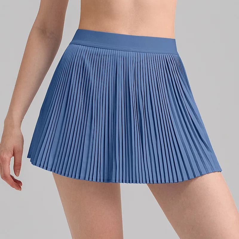 2025 Gonna da tennis a pieghe con organo per donna Gonna da badminton fitness sportiva anti-esposta in due pezzi finta Gonna da golf Tuta estiva