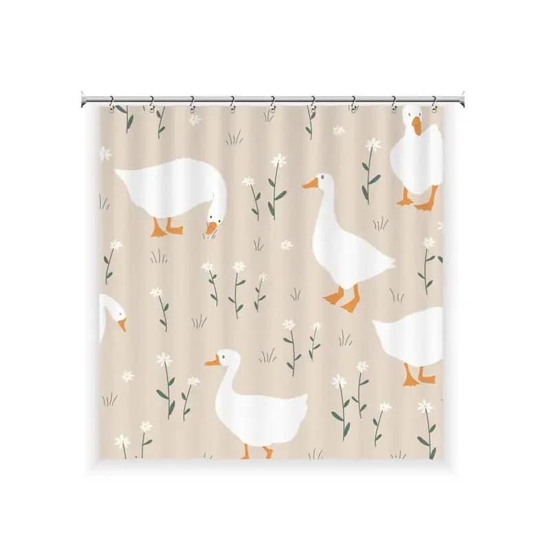 Simpatica tenda da doccia in oca con 12 ganci, impermeabile al 100%, arredamento moderno per il bagno, regalo di inaugurazione della casa