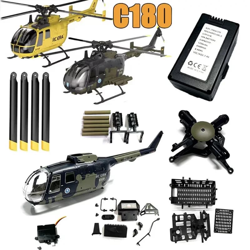 RC ERA C180 BO-105 RC Helicopter Spare Parts Accessories Main Blade Body Shell Rotor Clip Tail Motor Bearing Gear Servo ESC
