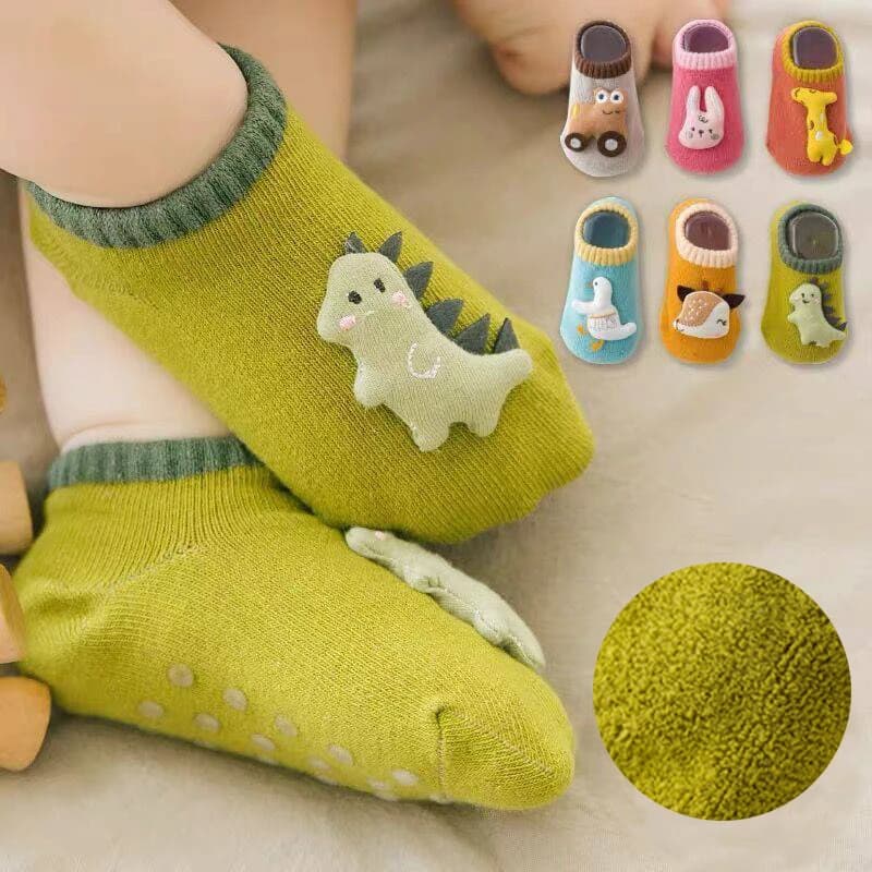 Autunno inverno calzini corti antiscivolo neonato ragazzo ragazza cotone animale spesso caldo calzino da pavimento scarpe accessori per bambini