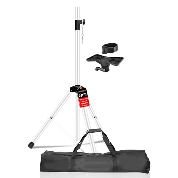 Support for Floor Tripod Speakers, Adjustable up to 72 Inches, for DJ and Studio, with Bag - SS HD WH BAG