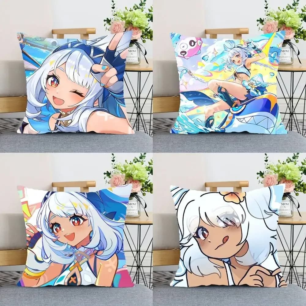 Fodere per cuscini con motivo Game Genshin-Impact-Mualani, adatte per divano, camera da letto, auto.