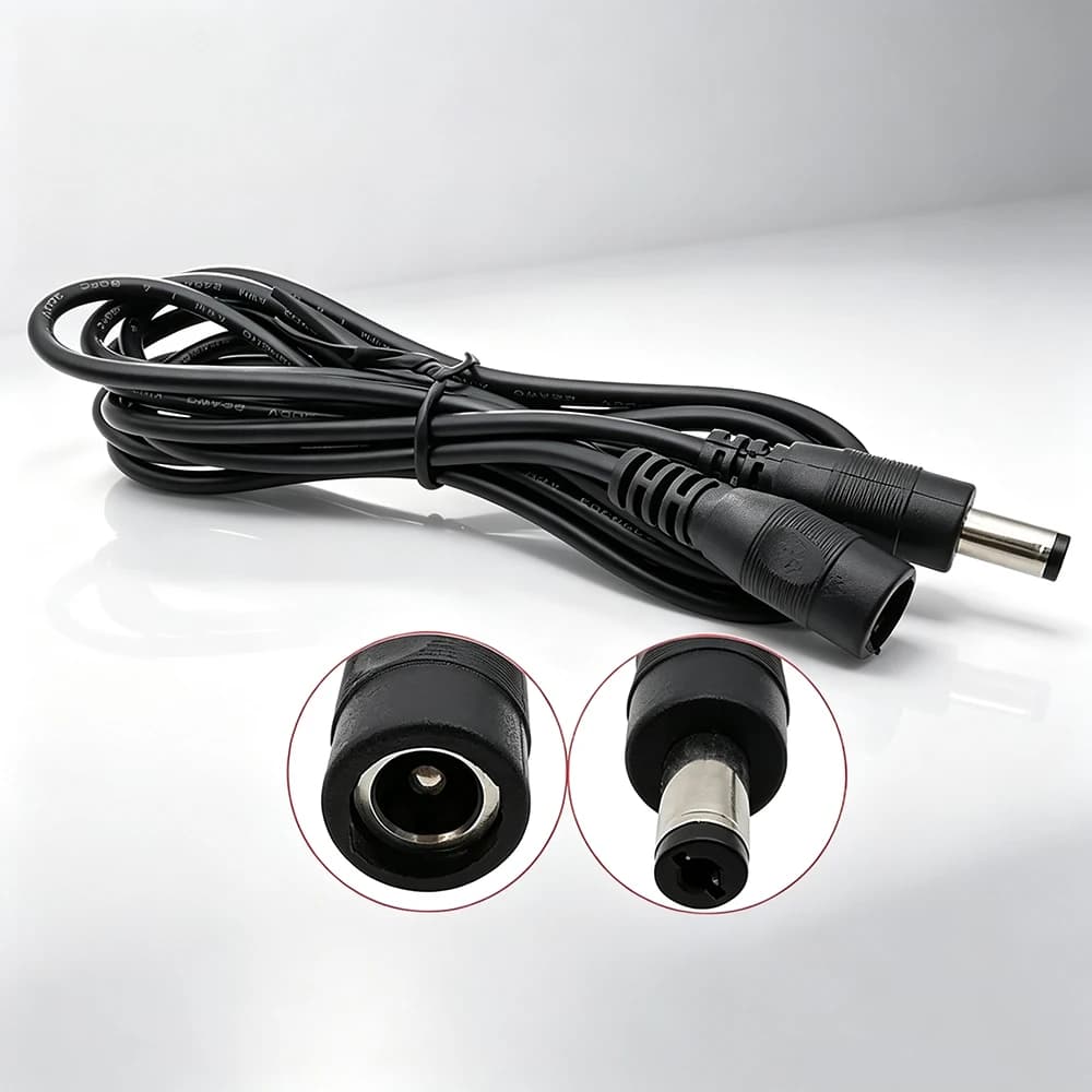 2.1 x 5.5mm Male to Female DC Power Cable Connector Extension Cord DC Jack Plug Adapter for CCTV Security Surveillance Camera