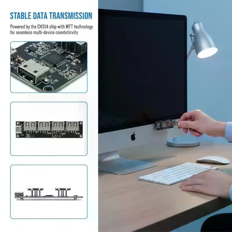 Hub USB 2.0 CH334 a 4 Porte, Espansore USB, Traduttore Multi-Trasazione MTT, Modulo Splitter USB per Elettronica Fai-da-Te