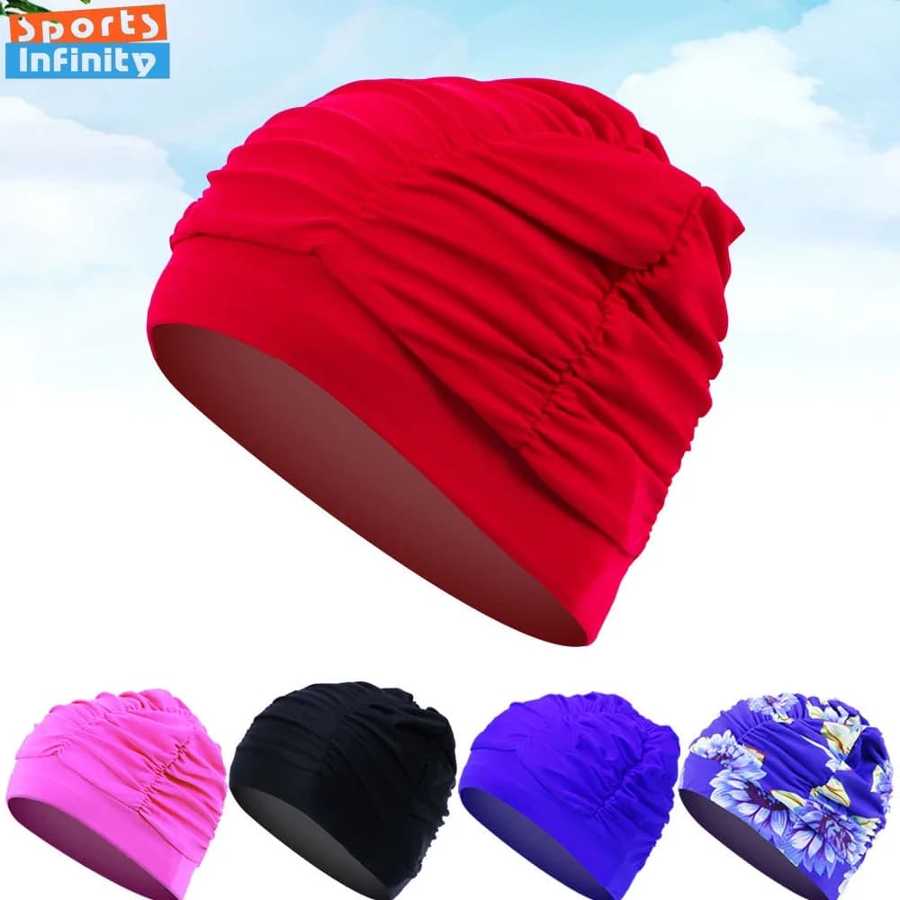 Women's Fashion Swim Headphones Breathable Swim Headphones for Long Hair For Women Widened Swimming Hats Wholesale Pool Accessories