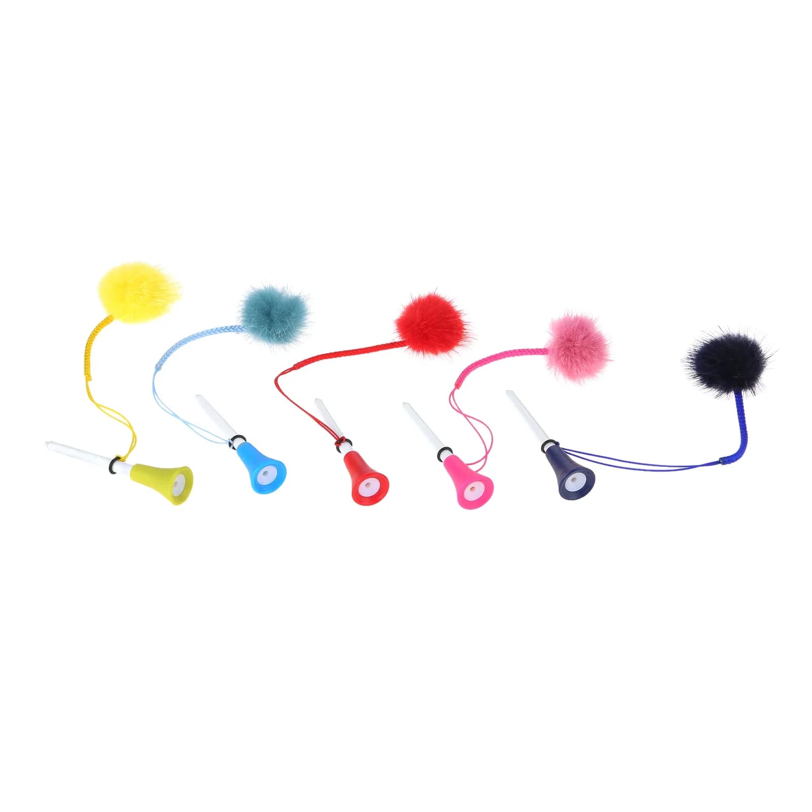 1Pc T-shirt da golf in gomma Colori diversi 4cm Imitazione pelliccia di visone Palline di peluche Corda intrecciata fatta a mano Prevenire la perdita Porta palline da golf