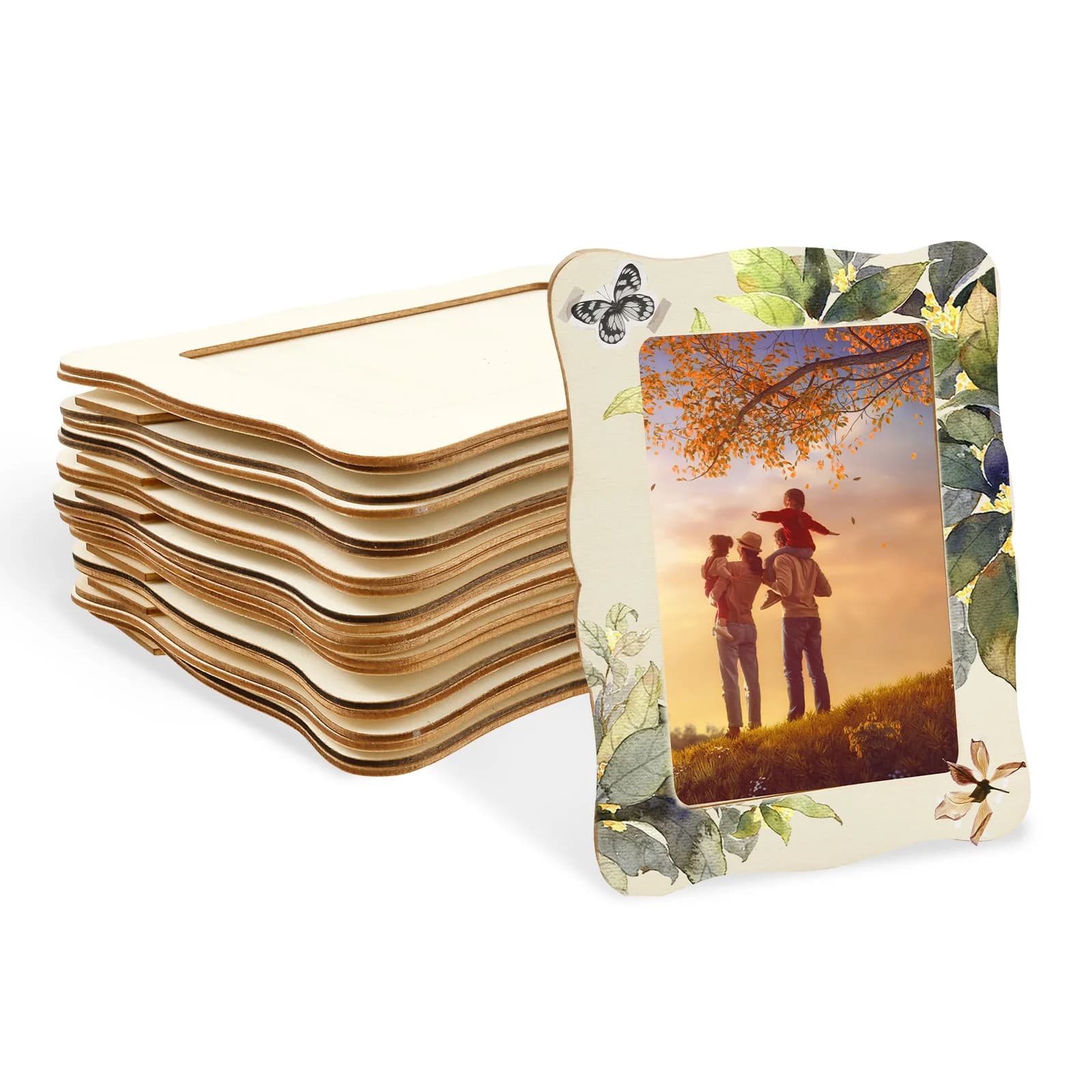 10Pcs Wooden Photo Frames For Picture Moisture Proof Pictures Frame Stand For DIY Pictures Photo Decor Commemorative Gifts