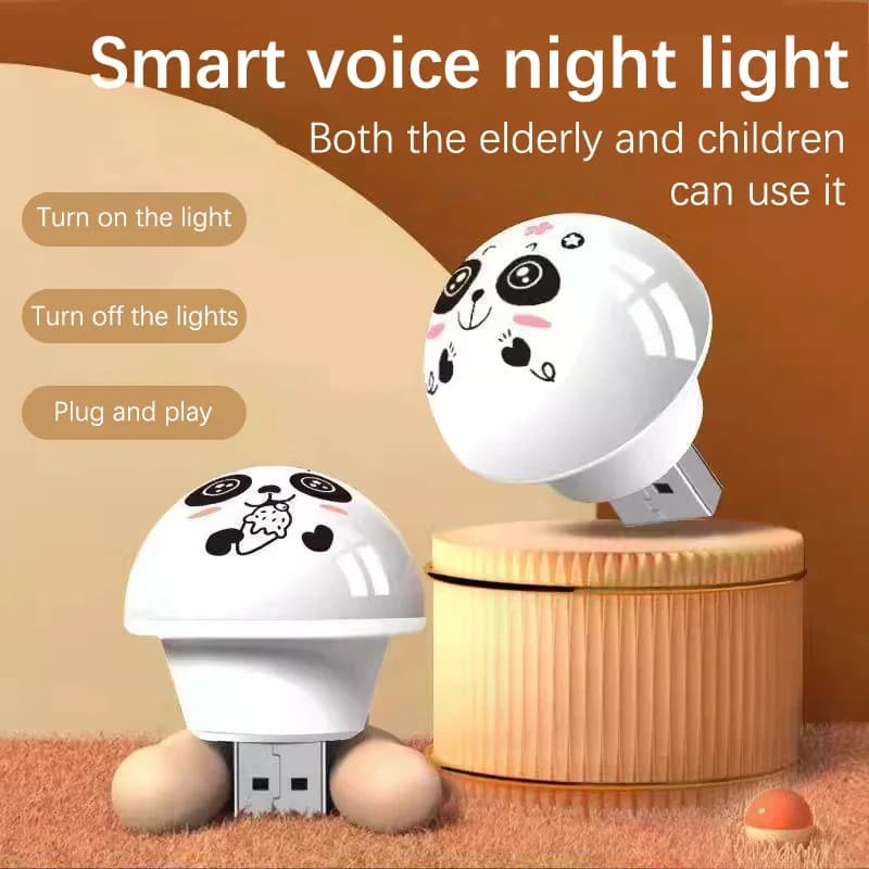 USB Nightlight in Panda Shape with Intelligent Vocal Control, LED Lamp from Comodin and Camping with Vocal Control