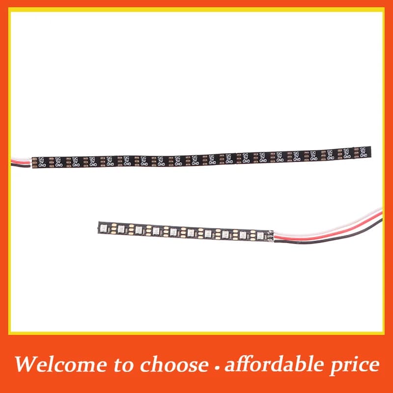 TH New WS2812 Chip 3.5mm Width 5V Flexible Strip Board Built-in 10 / 20pcs RGB LED IC 50 / 100mm Length For RC FPV Racing Drones