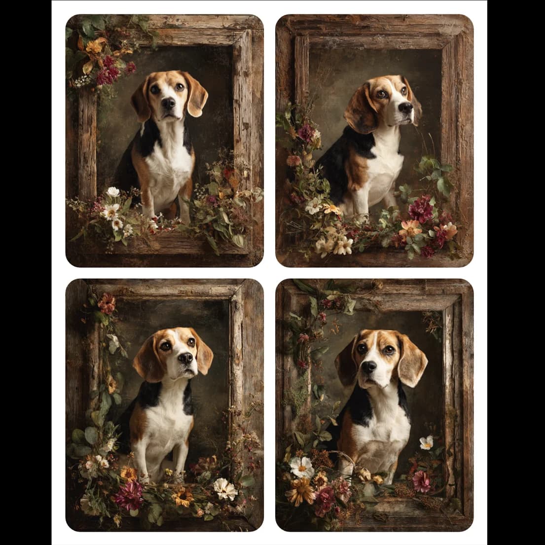 Hand Paint The dog sitting in the photo frame Painting By Numbers Kit DIY Acrylic Artwork Canvas Art Gift Home