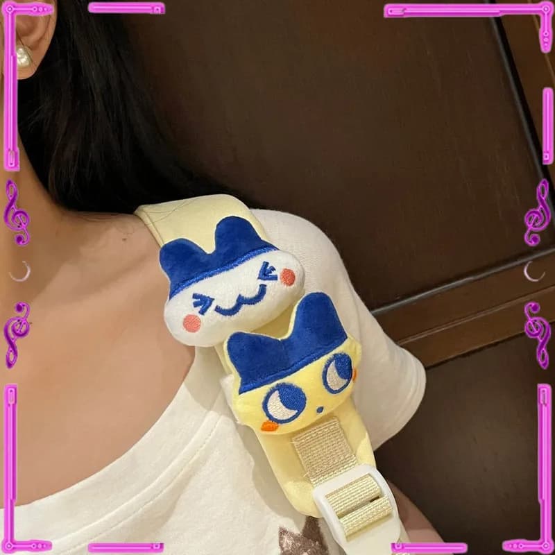 2026 Kawaii Tamagot Cute Schoolbag Shoulder Strap Pendant Cartoon Plush Doll Doll Velcro Strap Bag Pendant Gifts Hot Selling