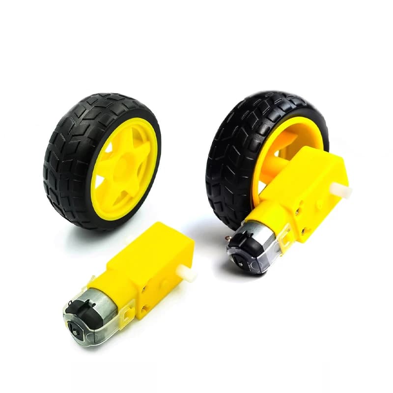 Motore DC3V-6V con ruota da 65 mm Motore a ingranaggi 130 con ruota per Arduino Smart Car