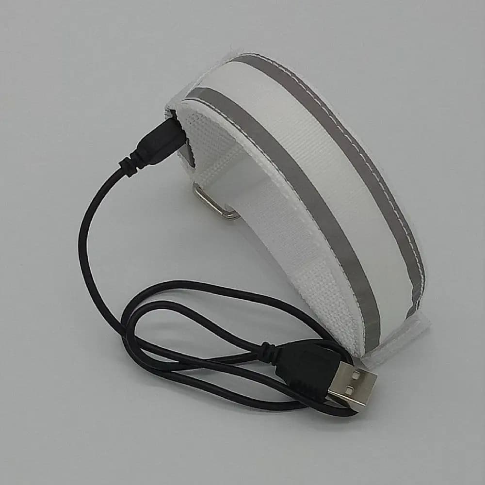 Bracciale LED di Sicurezza Portatile Regolabile Luminoso Impermeabile Ricaricabile Riflettente per Corsa Notturna