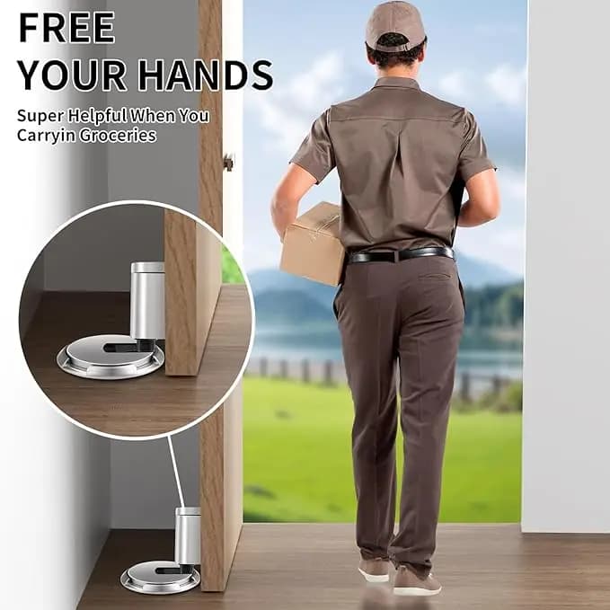 Heavy Duty Magnetic Door Stopper Adjustable Mechanical Door Hold Non-Punch Sticker Furniture Hardware for Home Improvement