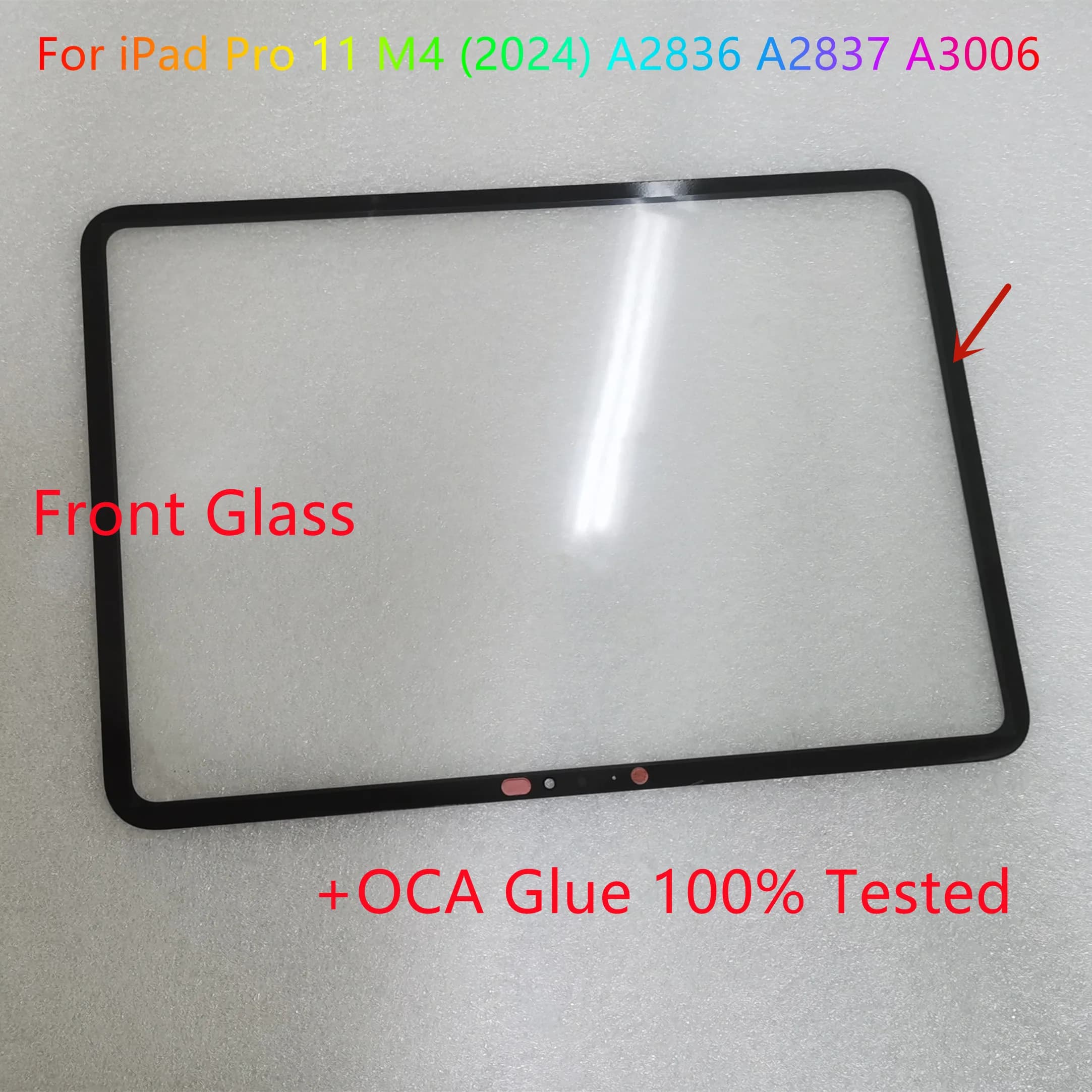 11 Inch For IPad pro 11 pro11 M4 (2024) A2836 A2837 A3006 Touch Glass Front Glass Panel + Laminated OCA Glue Tested