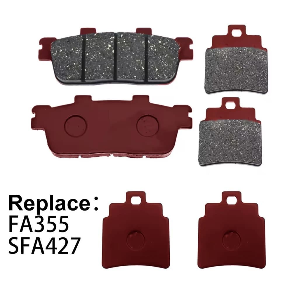 Kit Sistema Frenante per Moto, Pastiglie Freno in Ceramica Anteriori e Posteriori per Sym Cruisym300 18-22, Sostituzione per Pastiglie Freno FA355 SFA427