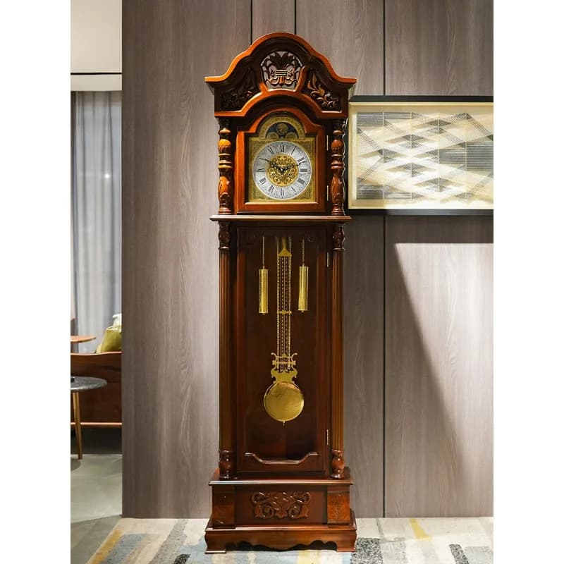 Orologio da terra classico in legno massello, orologio verticale, orologio da terra cinese, orologio a pendolo europeo per soggiorno