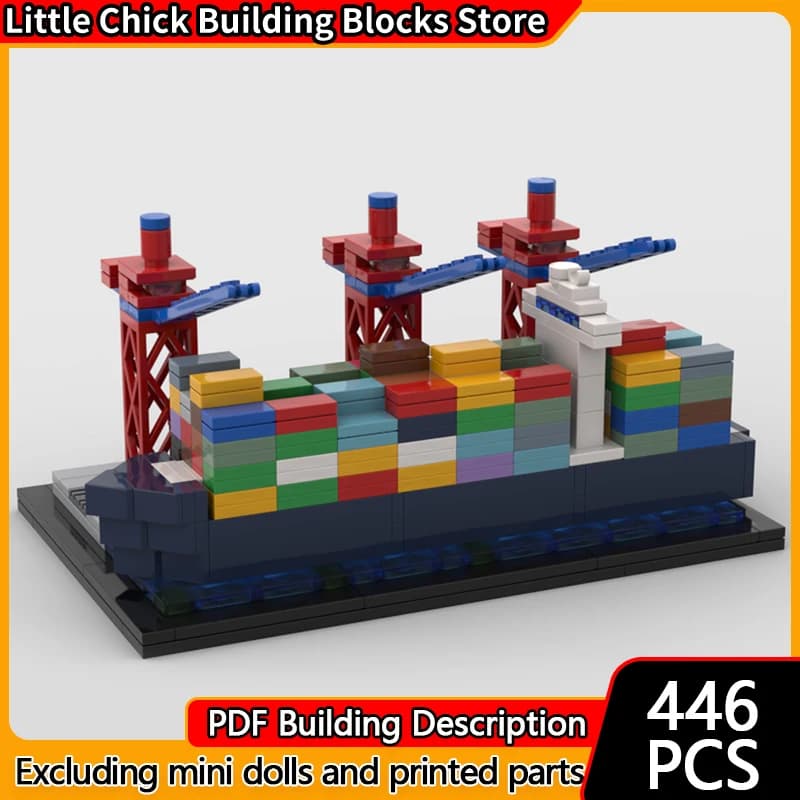 City Street View Model MOC Building Bricks Containerterminal Modular Technology Children Holiday Gifts Assemble Toys Suit