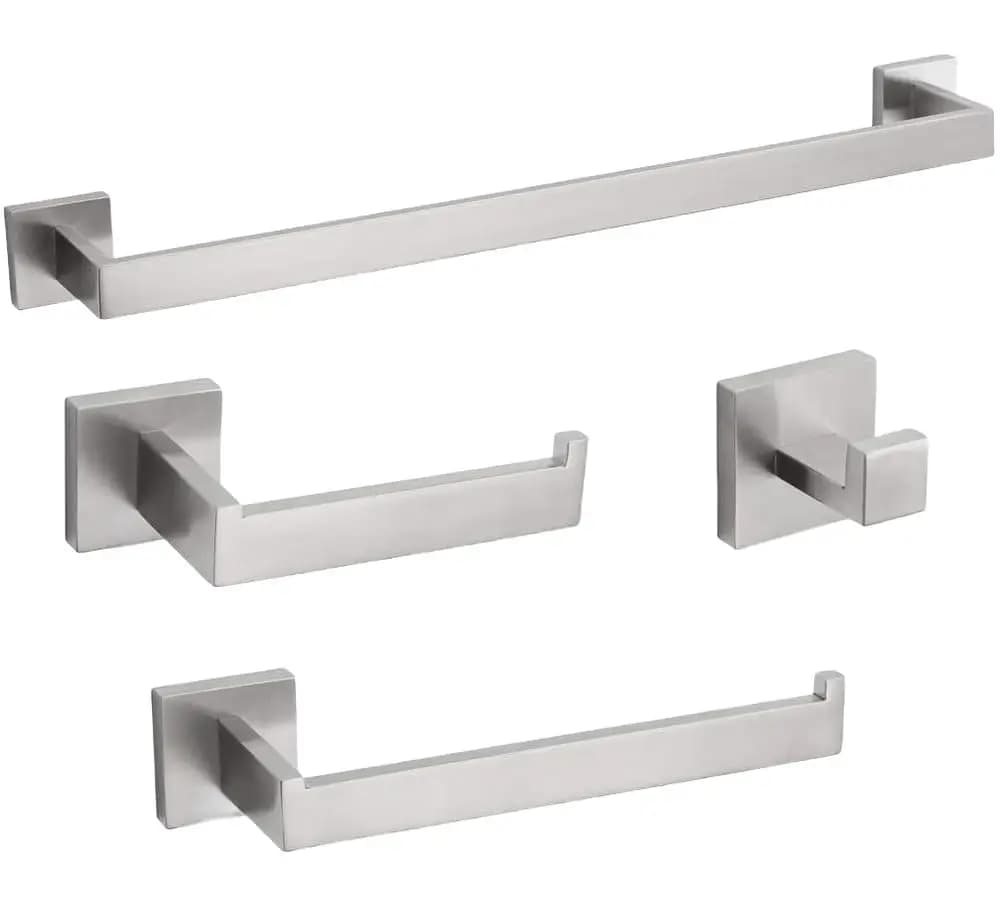 Set di Accessori da Bagno a Parete Neri: Gancio per Accappatoio, Porta Asciugamani, Mensola, Porta Carta Igienica, Porta Spazzolino, Personalizzabile