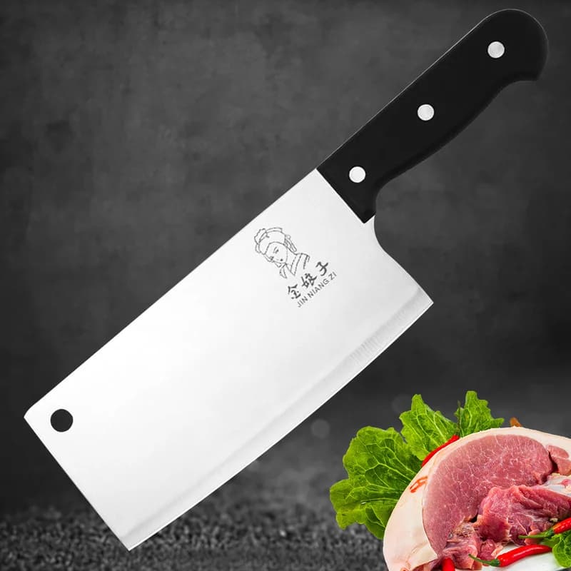 Cooking knife in stainless steel for meat, fish, vegetables, slicer for chopping mannaia from professional Chinese butcher