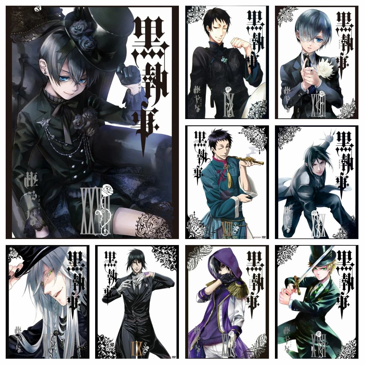 Fai da te trapano completo diamante strass pittura anime giapponesi maggiordomo nero punto croce ricamo immagine mosaico puzzle decorazioni per la casa