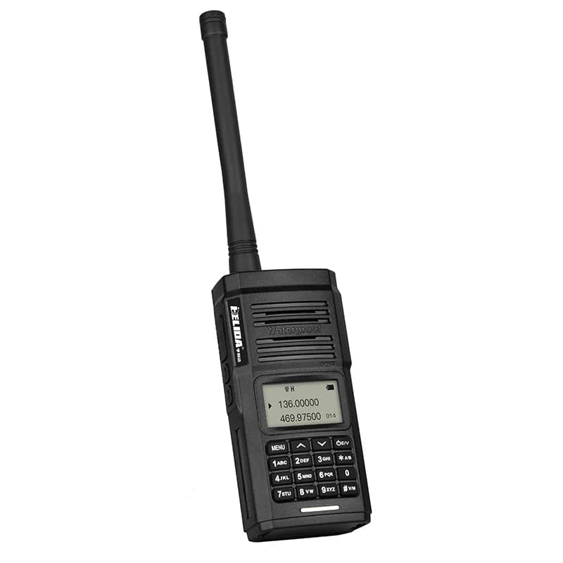 Walkie-talkie radio marina a lungo raggio, IP68, 5 W dual band UHF/VHF 136-174, 400-480 MHz,