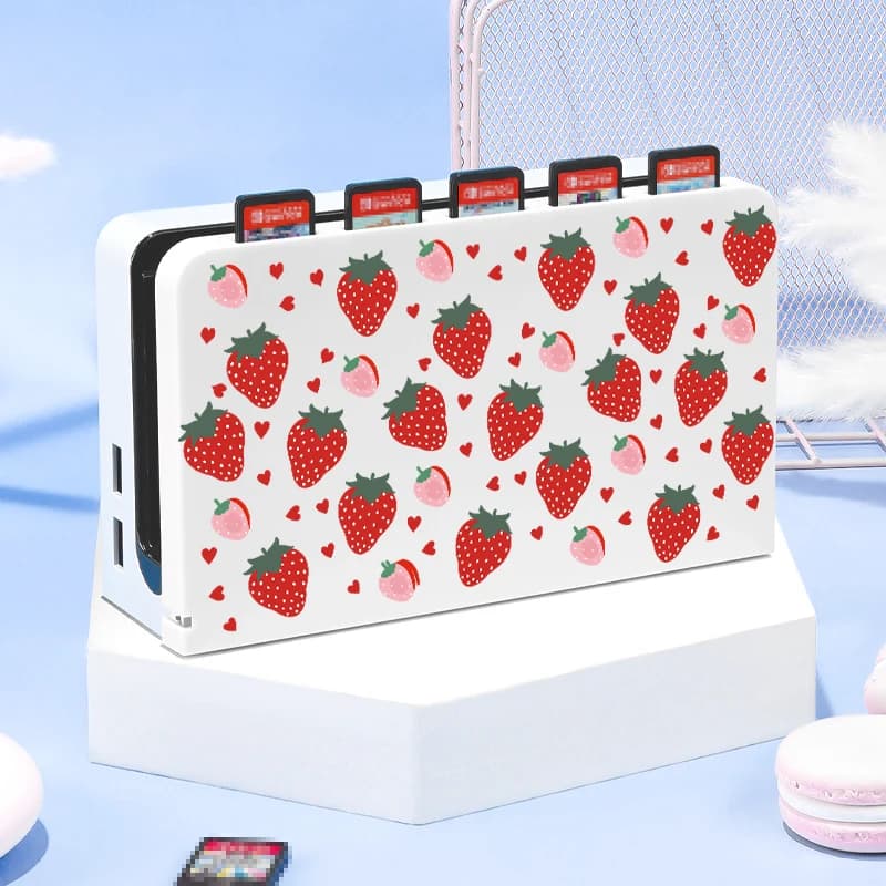 Custodia rigida per Switch ns/Switch OLED, con 5 slot per carte da gioco, guscio protettivo resistente ai graffi e durevole