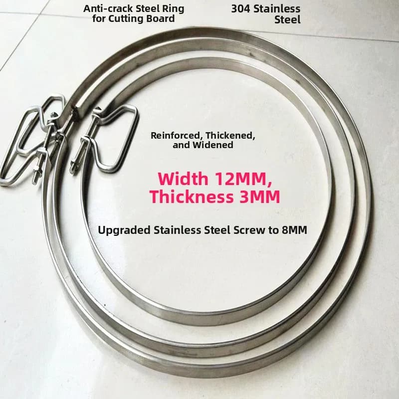 Stainless Steel Clamp Kitchen Cutting Board Iron Ring Baking Tray Anti-crack round Shape from Mainland China Single Piece Pack
