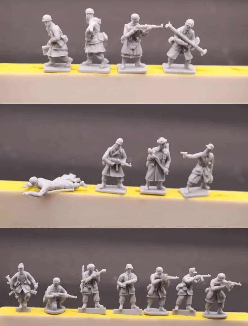 Kit Modellino in Resina Scala 1/72, 15 Figure di Paracadutisti Tedeschi della Seconda Guerra Mondiale, Non Dipinte