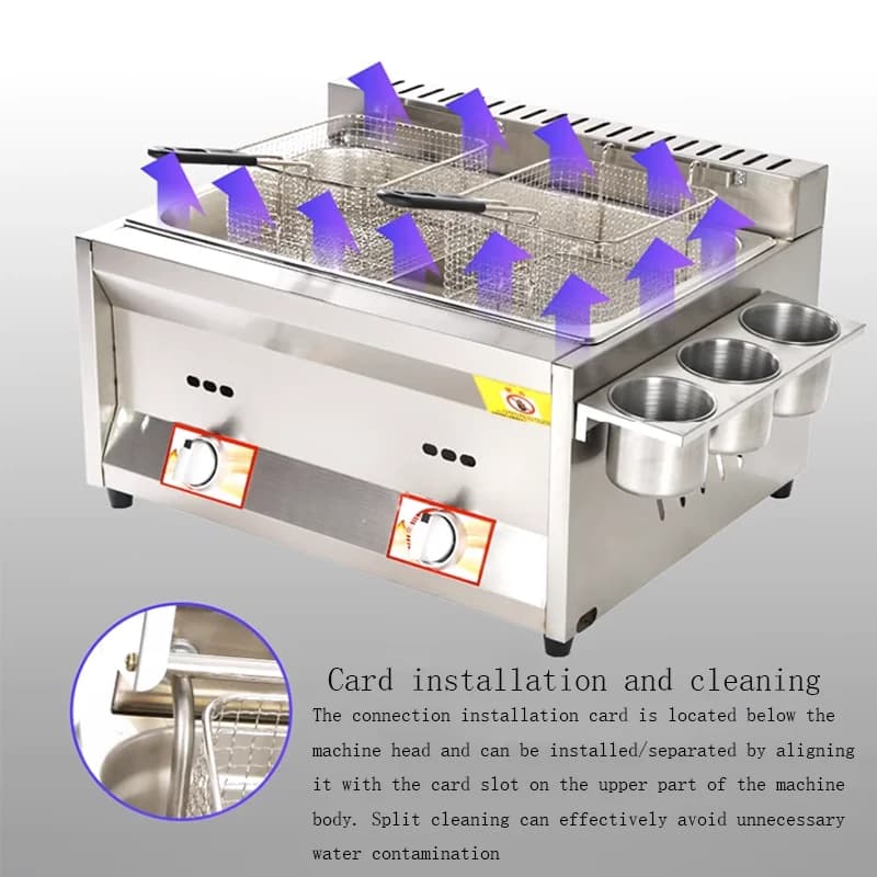 Commercial pan, gas frying oven, fried rope, fried dough sticks, fried chicken steaks, potato tower, spicy