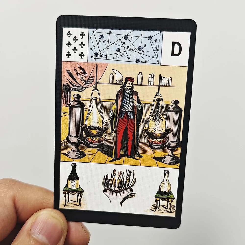 Grand Jeu De Mlle Lenormand Deck 54 Pcs Lenormand Oracle Cards Printed on 350GSM Double Embossed Cardstock - 9*6cm