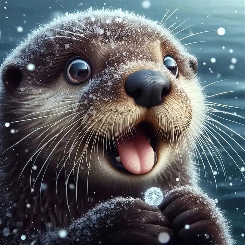 EverShine Diamond Embroidery Otter 5D Diamond Painting Animal Full Square Round Drill Mosaic DIY Kit For Adults Home Decoration