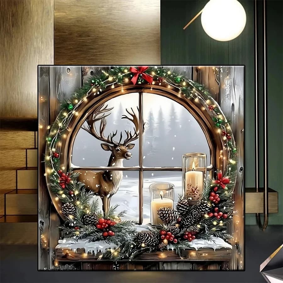 Kit di ricamo diamante trapano completo 5D fai da te nuova scena di neve animale cervo regalo di Natale pittura diamante punto croce mosaico arte