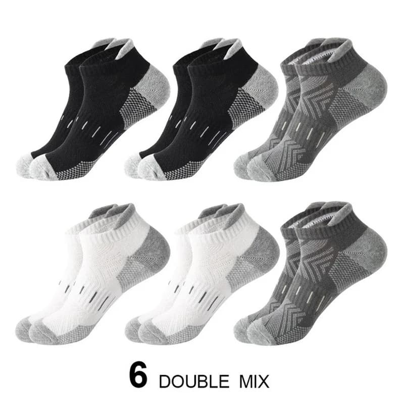 6 paia di calzini da corsa per maratona da uomo, comodi calzini sportivi traspiranti e resistenti all'usura, che assorbono il sudore, per calcio, basket