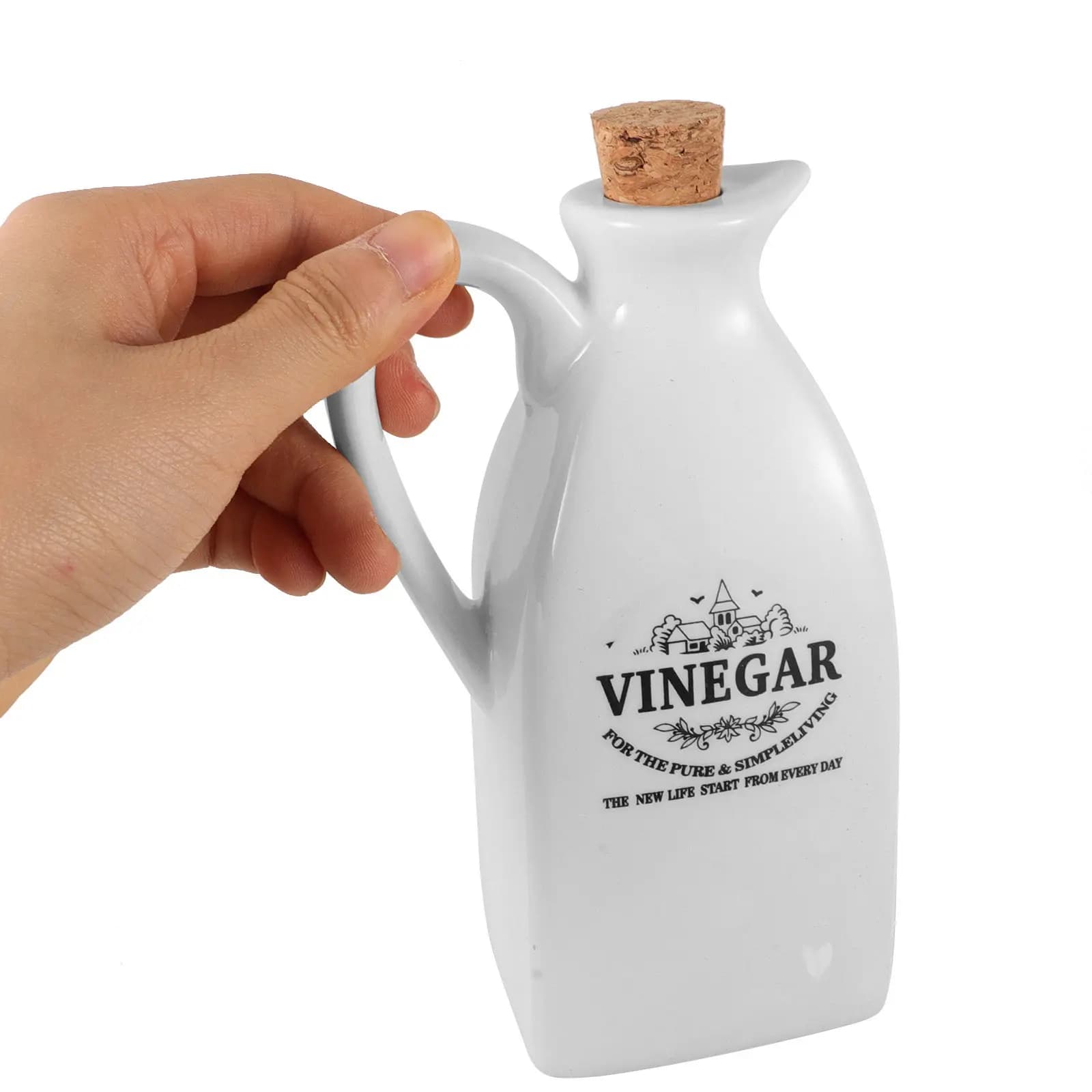 4Pcs Safe Ceramic Seasoning Bottle Set Japanese Style Oil Bottle Vinegar Pot Soy Sauce Jar Kitchen Dispenser Home Bar Use
