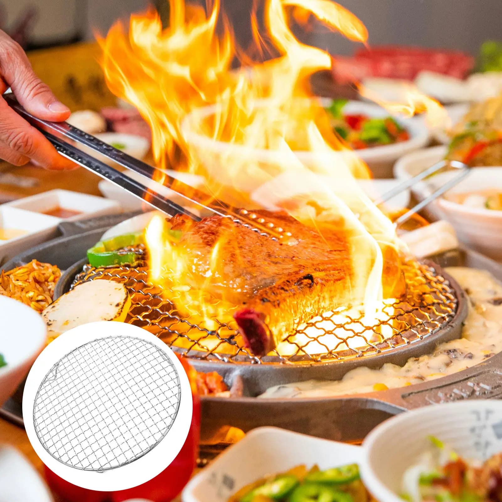 Round Stainless Steel Cooking Rack Legs Heat Resistant Canning Bbq Baking Cooling Steaming Oven Air Fryer Grill Basket Metal