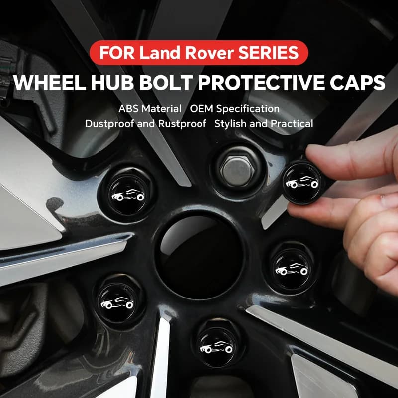 20 Pezzi Copribulloni Neri per Ruote Auto, Impermeabili e Antiruggine, per Land Rover Range Rover Sport Defender Discovery Evoque Velar