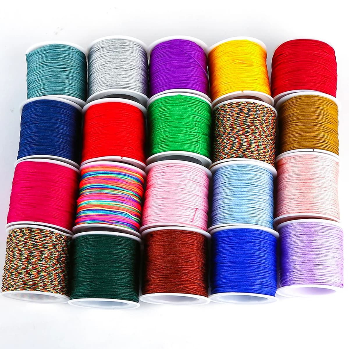 25/50/100 Metri/Rotolo 0.8mm Filo di Nylon Cavo Del Braccialetto Intrecciato Linea di Stringa Per La Produzione di Gioielli Nappa Perline Corda di Poliestere