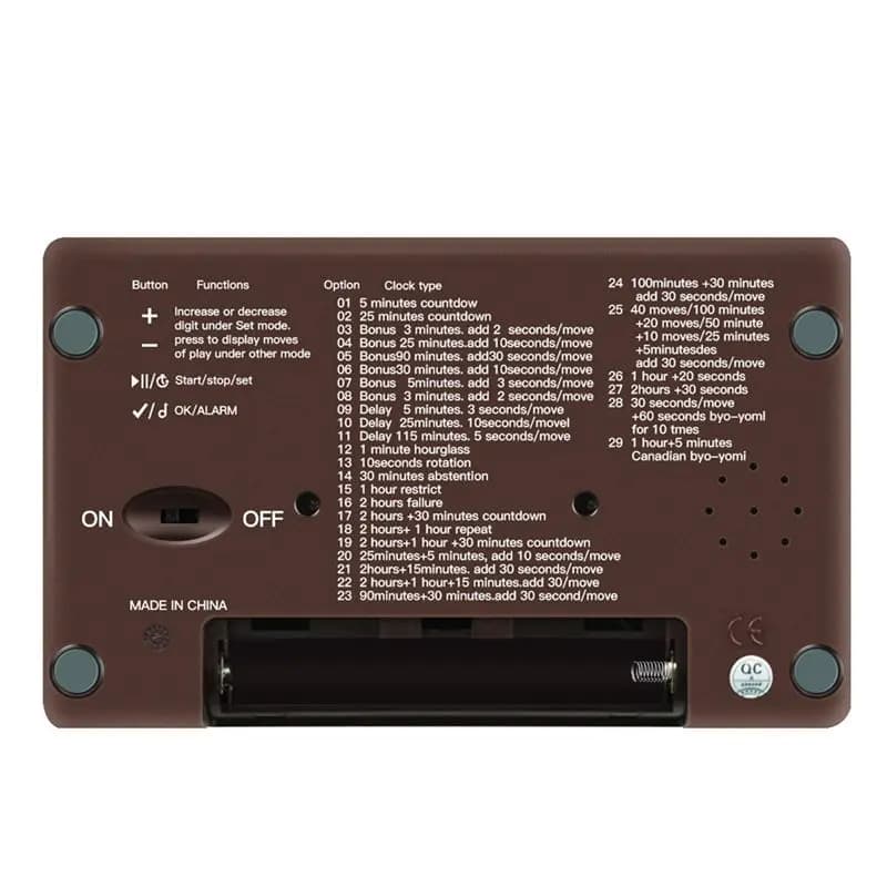 PORK-LEAP Chess Clock ABS Advanced Digital Chess Timer Chess Clock With 7 Type 38 Timing Set Modes Clock Chess Timer