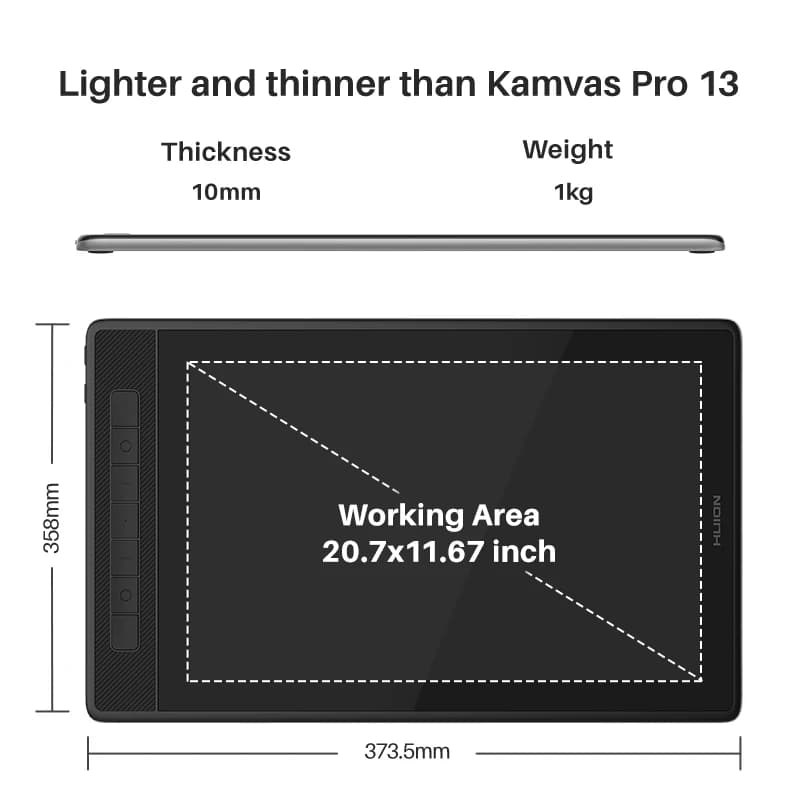 Pen Display Computer Laptop Graphic Tablet Drawing Monitors Kamvas Pro 13 2.5K