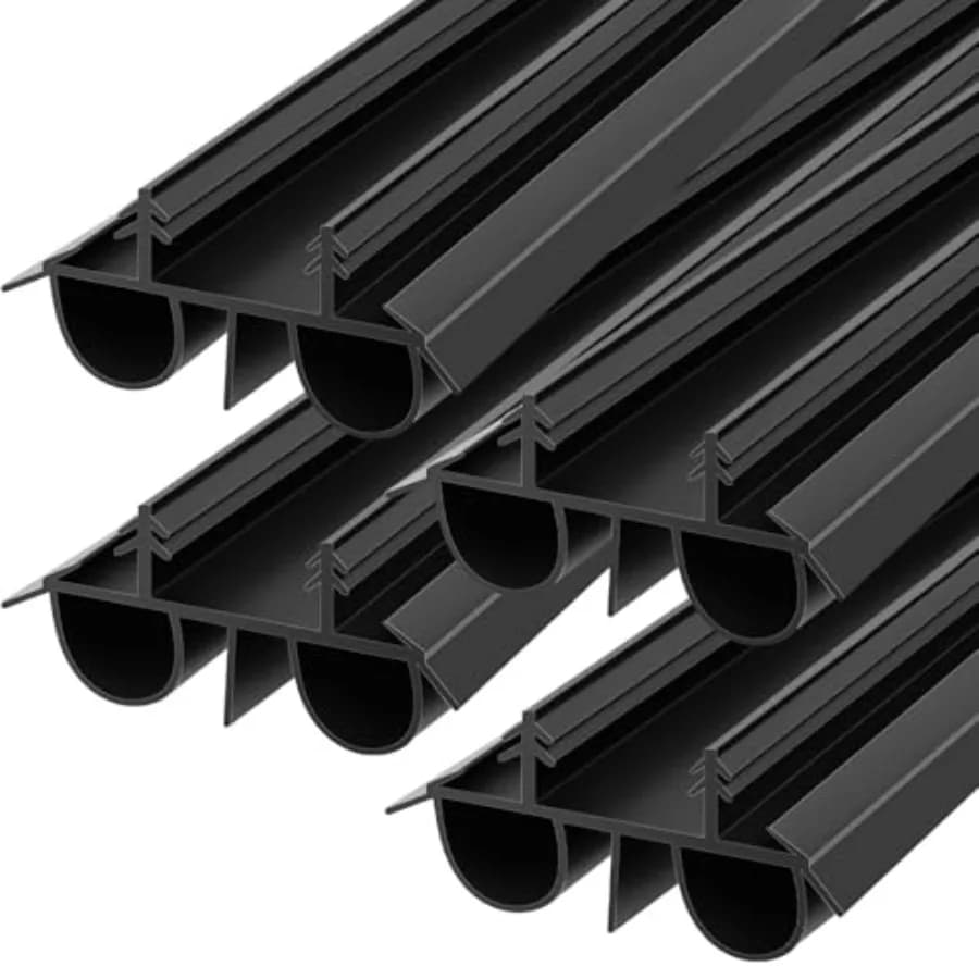 Set di 4 Guarnizioni Inferiori per Porta in PVC, 1 3/4" x 36", per Scanalatura Nascosta in Vinile, Adatte per Sigillare sotto la Porta Contro le Intemperie