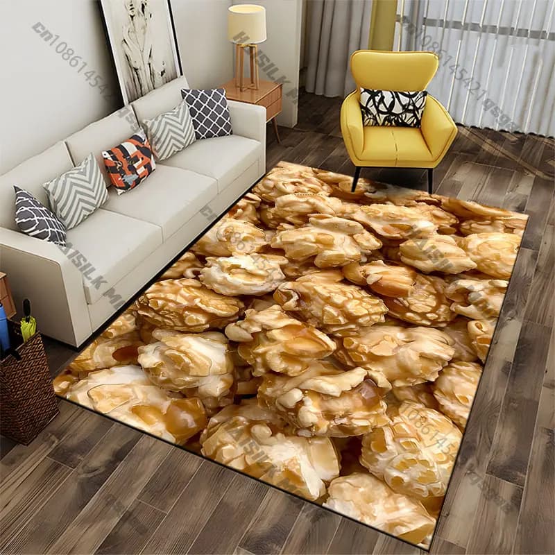 Carpet in soft caramelized popcorn effect fabric, ideal for yoga, living room, decoration, baby mat, tirbino, carpet for games.
