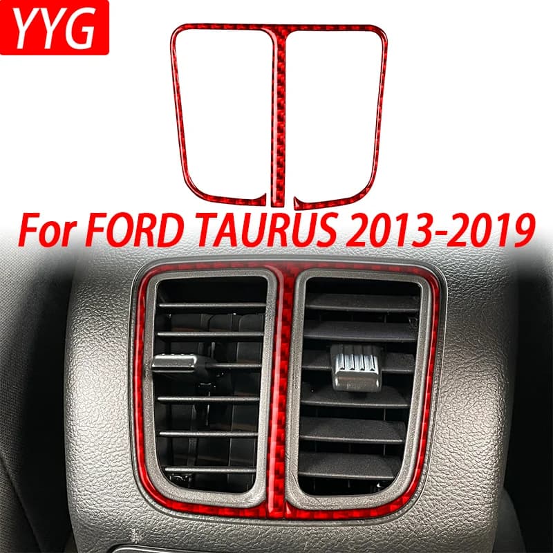 Wall sticker for rear seat air outlet cover, carbon fiber, car interior accessories for FORD TAURUS 2013-2019