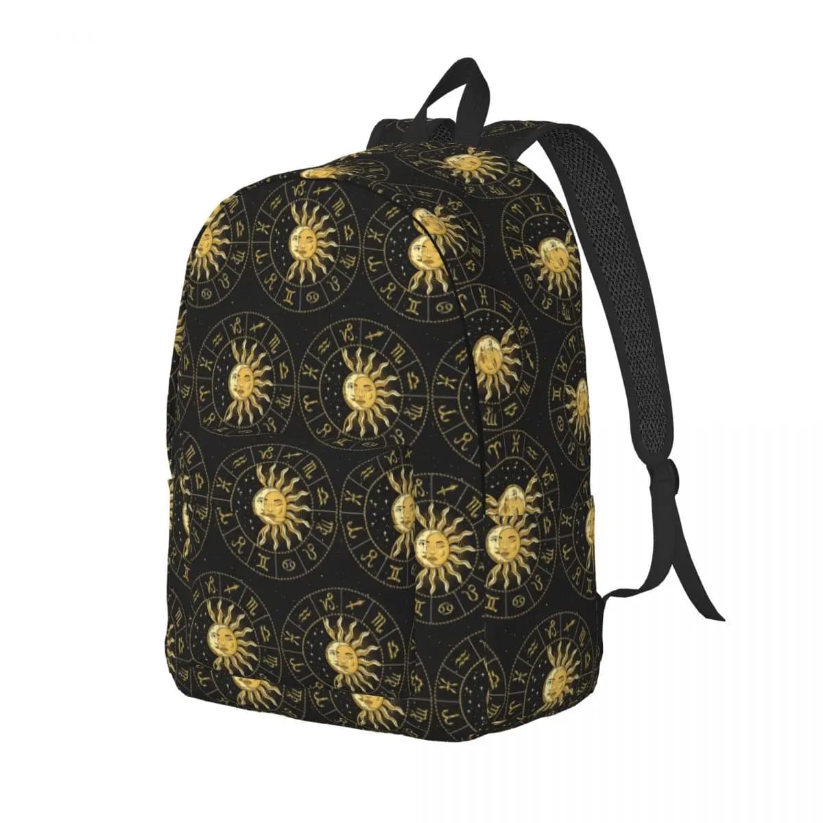 Horoscope Wheel With Zodiac Signs Backpack Daypack Large Capacity Children BookBag School Bag Shoulder Bags for Men Women